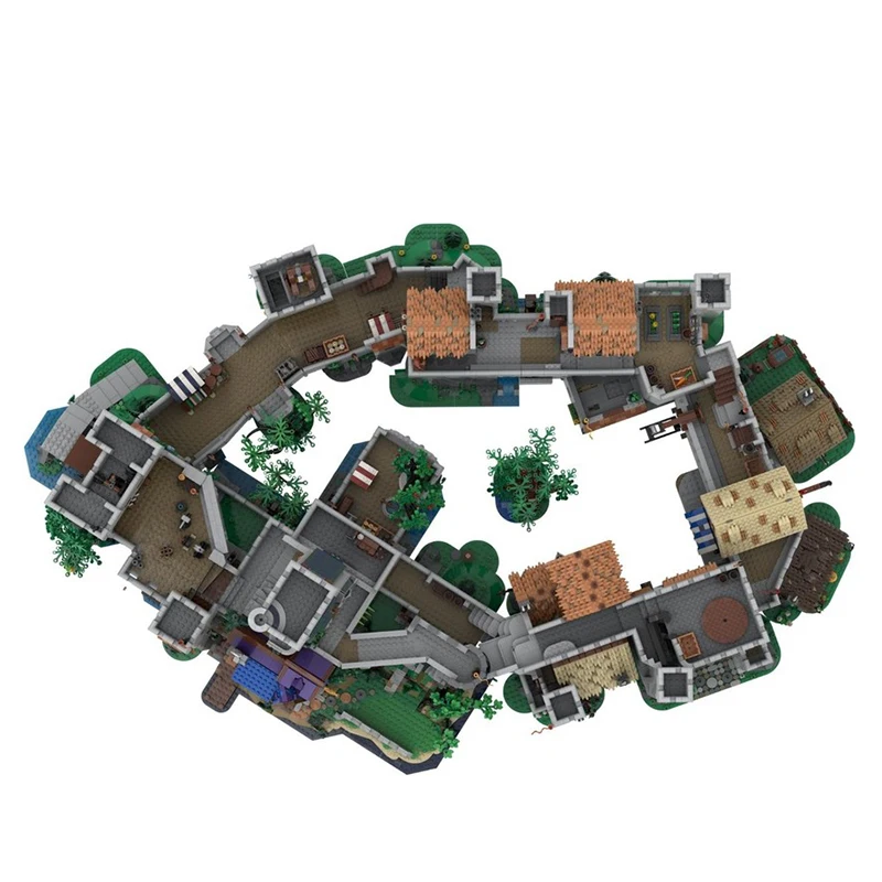 Mittelalterliche Schloss-MOC-Bausteine, komplettes Set mit großen Schlössern, Technologie, modularen Blöcken, Geschenke, Weihnachtsspielzeug, DIY-Sets, Montage