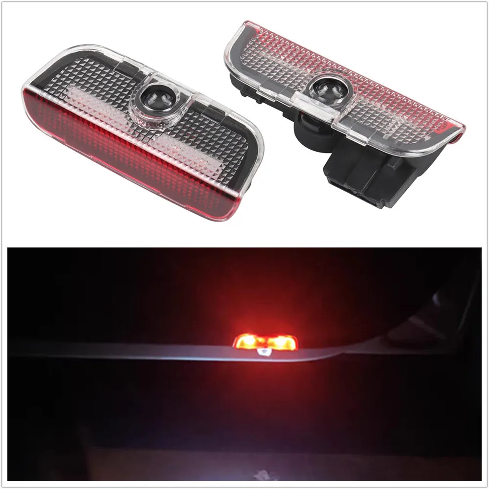 New LED Car Door Welcome Projector Warning Light Accessories For VW Passat B6 B7 B8 B9 Tiguan MK1 MK2 Arteon CC Touareg 7P R GTI