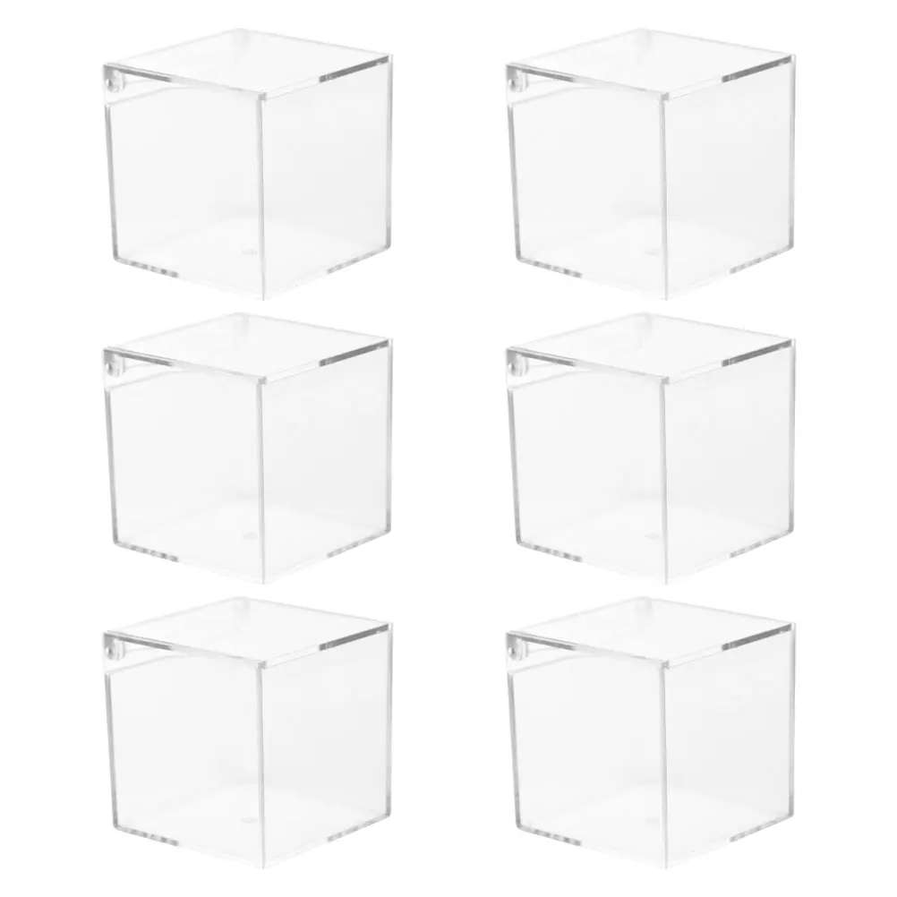 

6pcs Boxes C Transparent Acrylic Storage Cases Chocolate Box for Wedding Birthday Party Favors Gifts Packaging