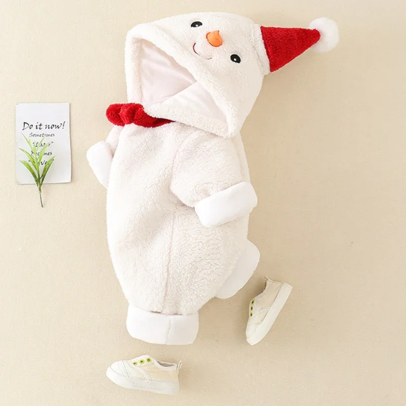 Cute Winter Baby Girl Clothes Warm Comfort Baby Clothes Versatile Trendy Jumpsuit Newborn Crawling Suit Cartoon Cotton Coat 아기옷