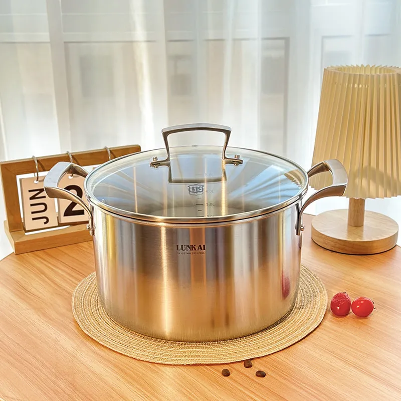 

Stainless Steel Steamer,Heavy Duty Stock Pot with Lid,Double Ear Design for Gas induction stove,Multi-Purpose Cooking pan