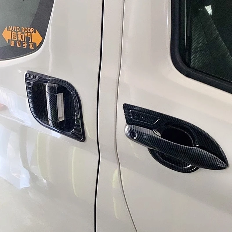 For Toyota Hiace Sixth Generation (H300) 2019-2022 Parts Carbon Fiber Style Door Handle Bowl Cover Cup Cavity Trim