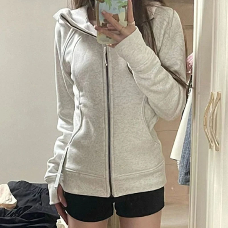 

Короткая женская куртка для похудения талии осенью и зимой 2025, спортивная толстовка с капюшоном на молнии для похудения