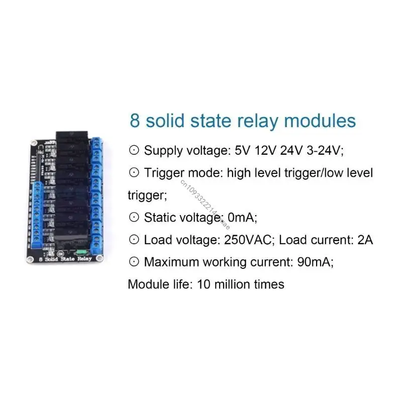 Module Solid Relays 8 canal DC5V 12V 24V Haut-bas haut