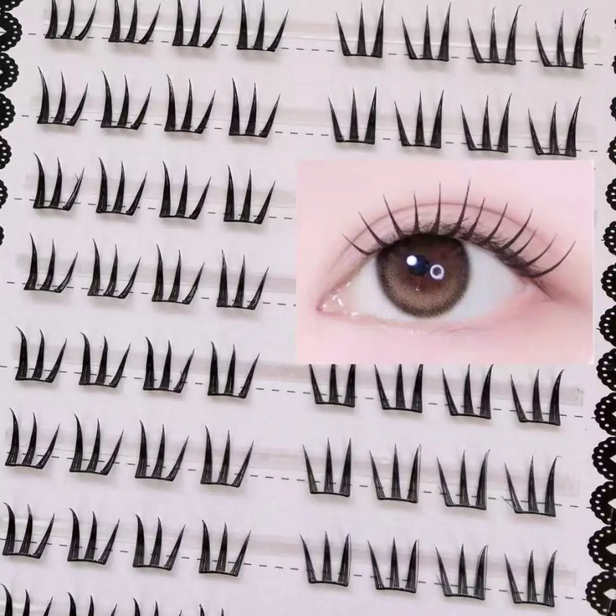 WINKLURE 80 Cluster No-Gule Fairy False Eyelashes 10-13mm Thin Individual Lashes Naturally Heat Bonded Extension for Natural Sof