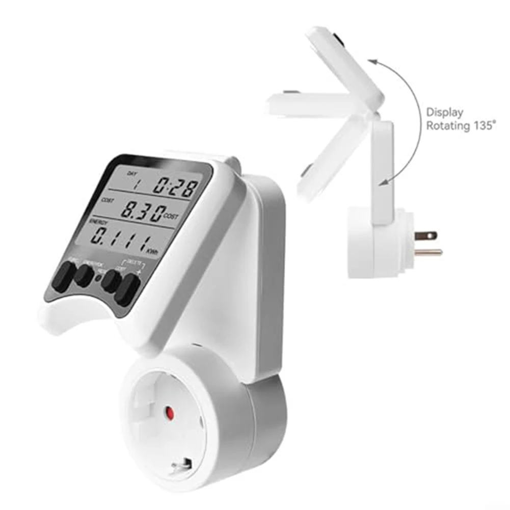 For Home Appliances Power Meter Socket 16A Power Meter For Home Office Time-of-use Cost Tracking Real-time Consumption Readout