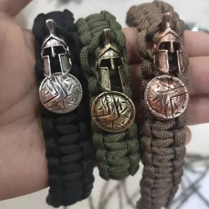 1 Set Perline Paracord Fibbia pendente fai-da-te per cordino coltello Paracord Ciondoli in metallo Campeggio Escursionismo Accessori braccialetto