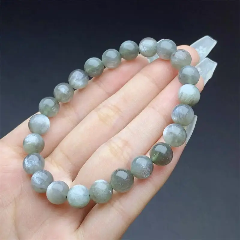 8MM Natural Green Skeletal Quartz Bracelet Fashion Reiki Gemstone Round Beads Bracelets Jewelry Couple Gift 1PCS