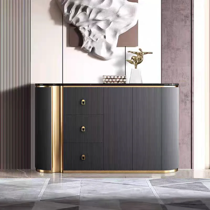 

Black Gold Living Room Cabinets Beauty Organizers Apartments Salon Storage Cabinet Luxury Entryway Szafki Do Salonu Furniture