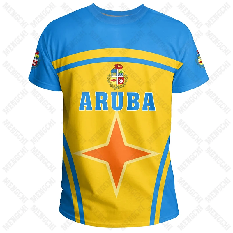 Emblemat Aruba Nazwa własna T-shirty unisex Ponadgabarytowe topy z krótkim rękawem Letnia odzież sportowa Casual Tees Dla mężczyzn, kobiet i dzieci