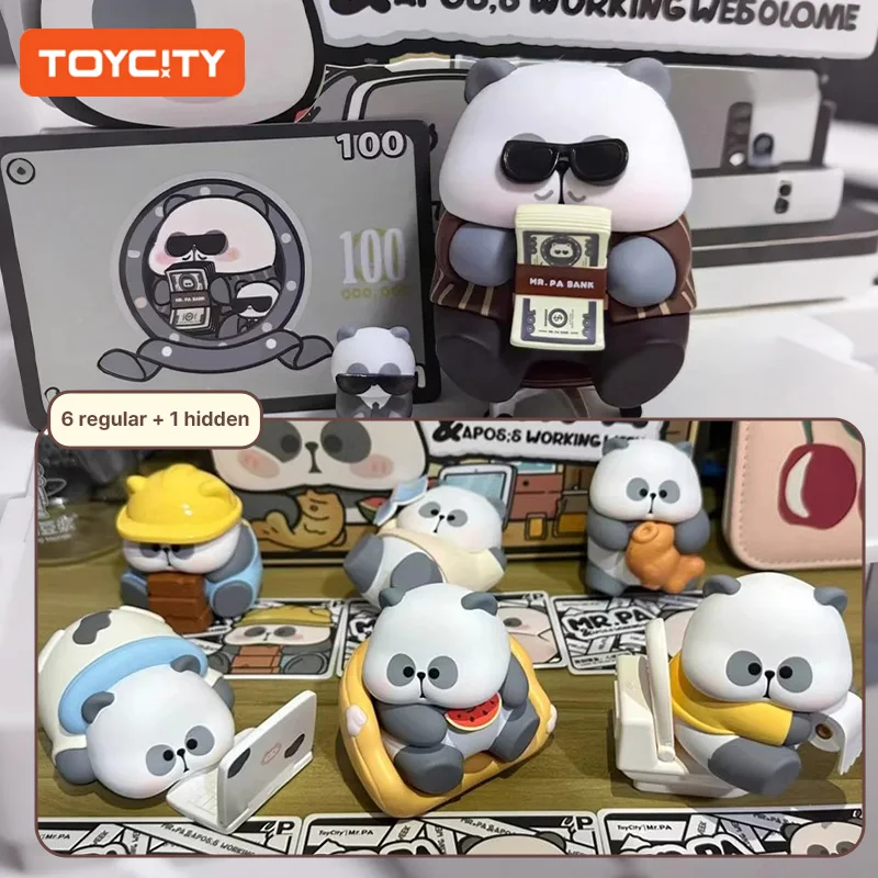 Caja ciega TOYCITY Mr.Pa "Workweek Panda", linda figura coleccionable de panda, decoración de escritorio y regalo