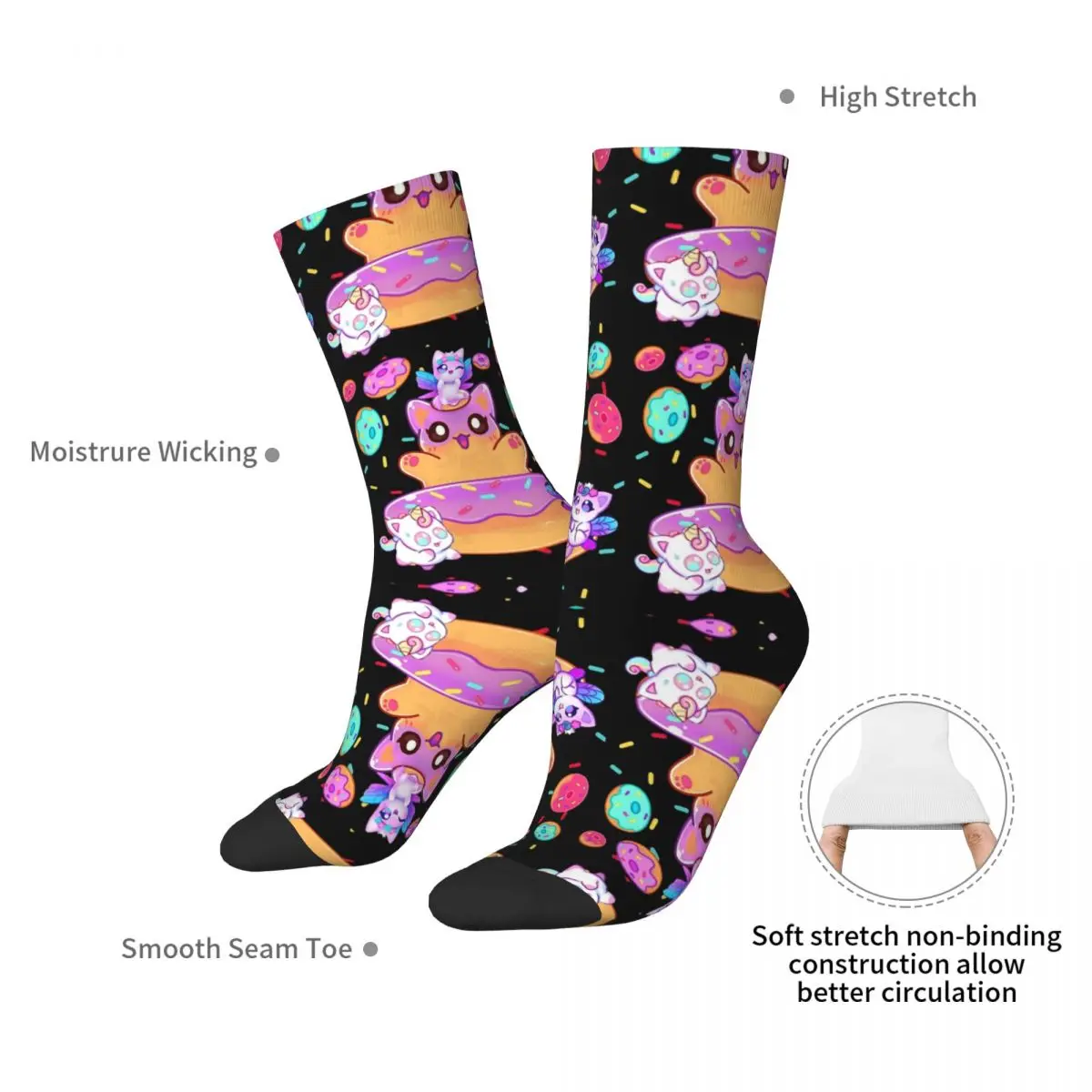 Aphmau Meow Plushies Anime Cats Socks Harajuku Sweat Absorbing Stockings All Season Long Socks Accessories for Unisex Gifts