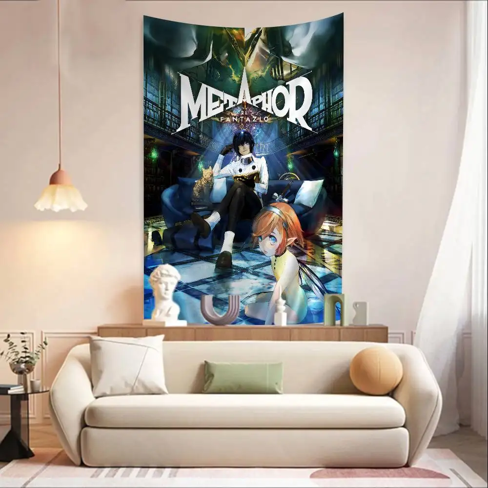 أنيمي لعبة Metaphor Refantazio نسيج الفن الطباعة اليابانية قماش مزخرف جداري أنيمي الجدار الشنق ديكور المنزل