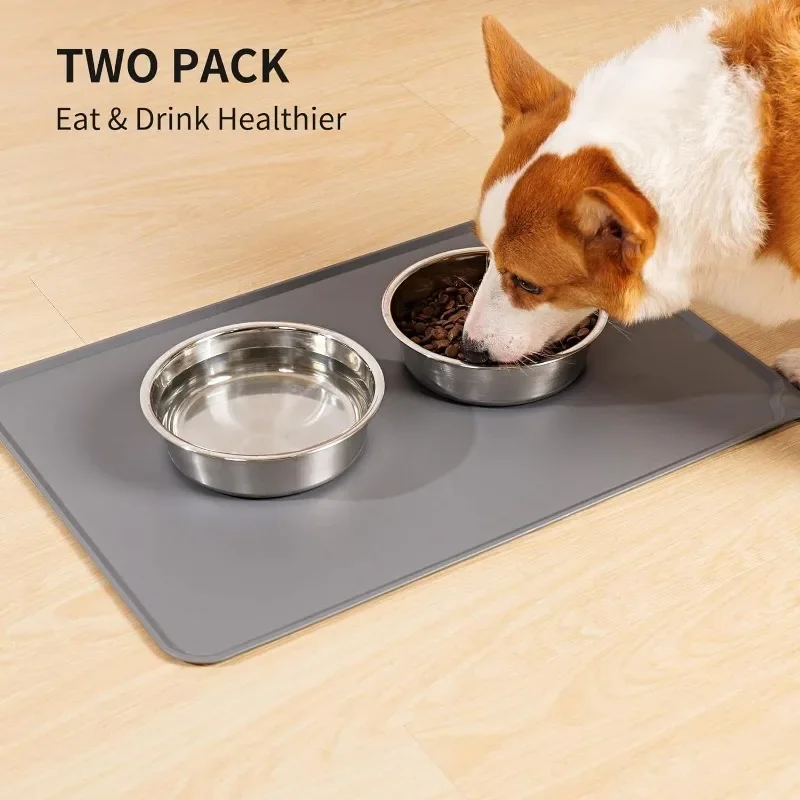 Cup Stainless Steel Dog Bowls Set for Food and Water, Silicone Base Anti-Slip,Extra Thick Metal Dog Bowl for Cats and Puppies