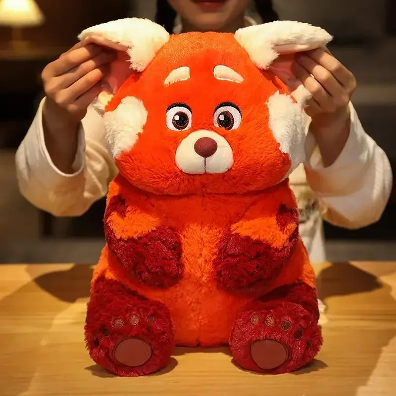 Disney-muñecas de peluche de la versión Kawaii de la deformación juvenil para niños, muñeco de mapache, Panda Rojo, decoración de la habitación,