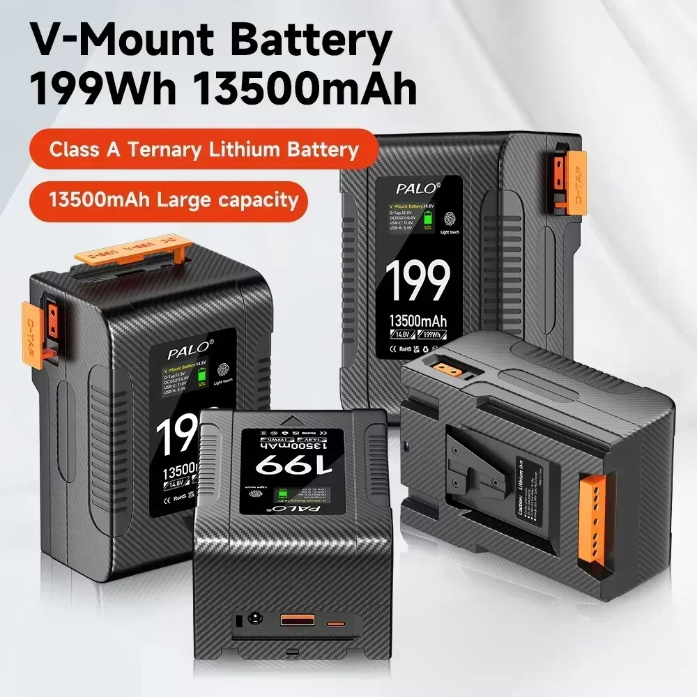V Mount V-Lock Battery  199 BP 99  BP Battery with PD65W Cable for Sony Camcorder Broadcast Video Light Blackmagic URSA V Lock