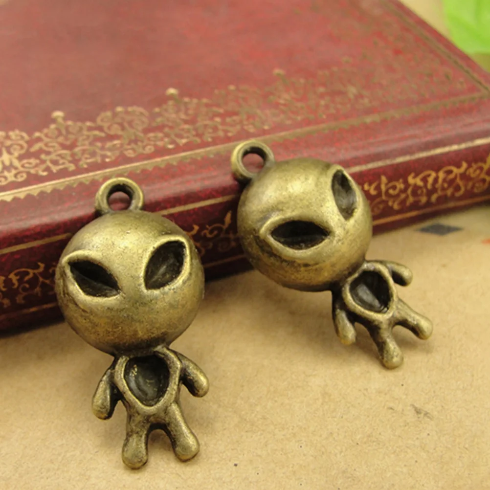 

50 Pcs Vintage Necklace Pendant DIY Earring Pendants Charms Alloy Accessories Alien Elements Metal