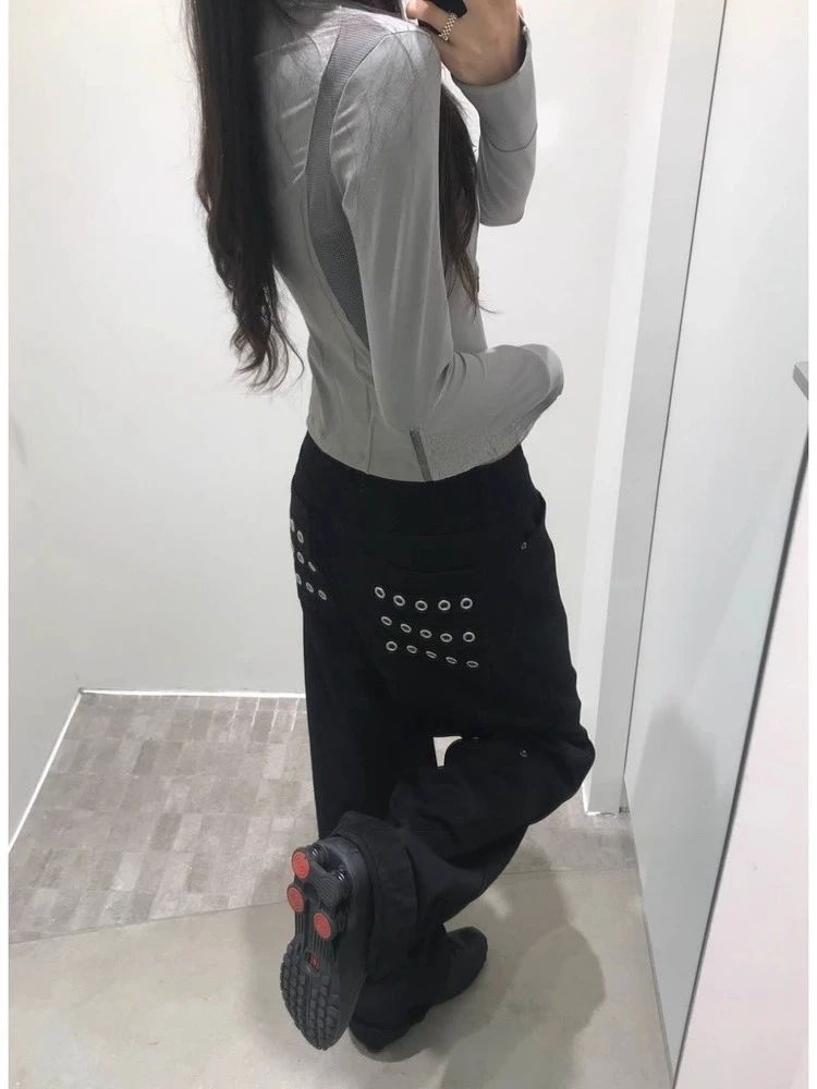 

Весенне-осенняя уличная одежда, винтажные универсальные повседневные брюки, свободные универсальные однотонные широкие брюки, корейские брюки De Mujer