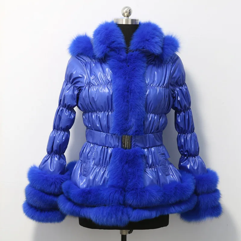 Custom Women and Kids Size Puffer Jacket  With Detachable Sleeves And Hoods Ladies Fur Down Coat