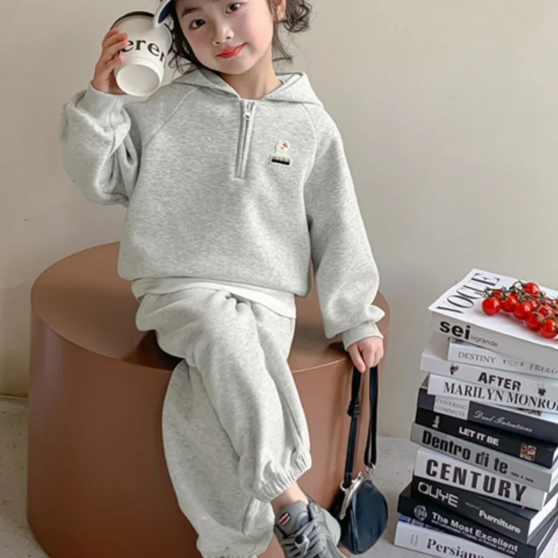 

Girls Sweatshirts +Pants Kids Suits 2PCS/Set Cotton 2024 Pullover Spring Autumn Cotton Tracksuit School Suits Christmas Gift Chi