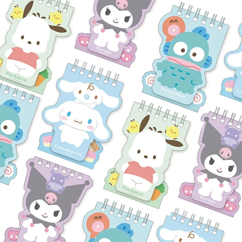 12-ピース-ロットサンリオクロミシナモロール-hangyodon-コイルメモパッドかわいいポータブルノートブック日記プランナー文具ギフトスクールサプライ