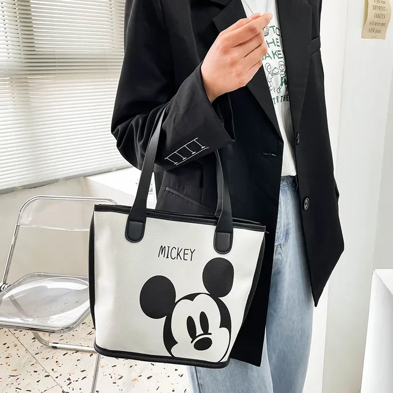 Disney Mickey Mouse Messenger torby dla kobiet płótno torba na ramię Crossbody kobiece luksusowe wysokiej jakości damskie torebki torebka wiadro