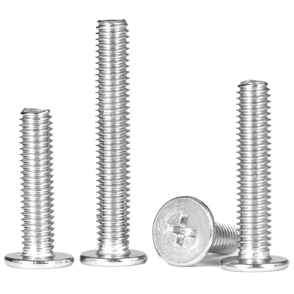 10-100pcs 304 Stainless Steel M1 M1.2 M1.4 M1.6 M2 M2.5 M3 M4 M5 M6 CM Cross Phillips Ultra Thin Super Low Flat Head Screw Bolt