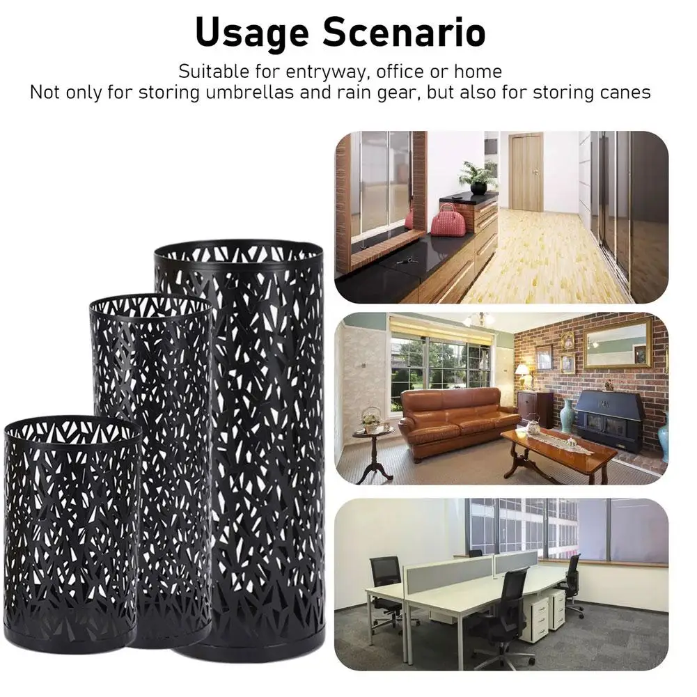 Picture 6: Metal Umbrella Holder Free Standing Umbrella Stand Rack Decorative Umbrella Holder Bin Multipurpose Walking Sticks Holder