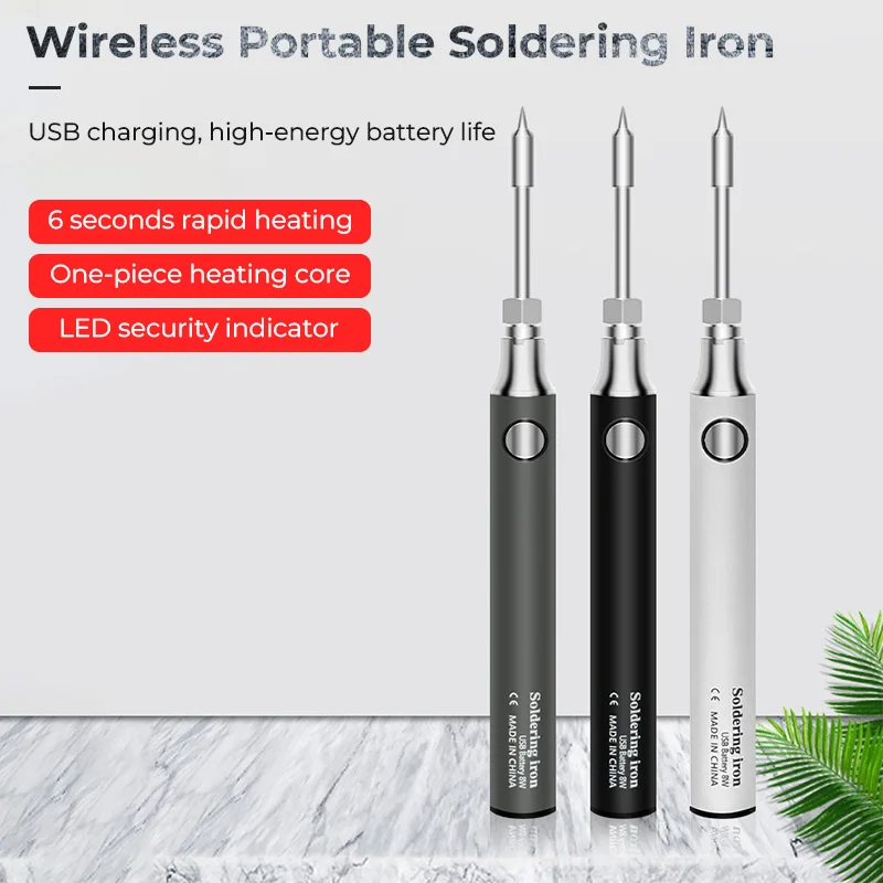 1PCS 5V 8W Battery Powered Soldering Iron Electric with Wireless USB Charge Soldering Iron Kit Set Soldering Repair Tools