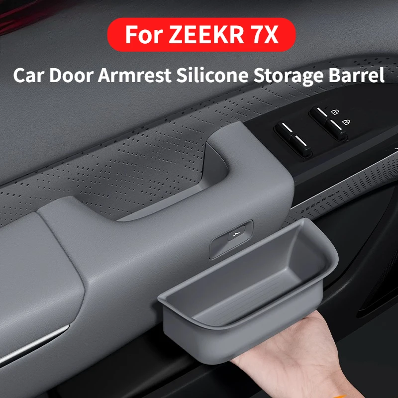 

For ZEEKR 7X 2026 Car Door Armrest Storage Barrel Door Handle Silicone Storage BoxSilicone Interior Mats Decorative Accessories