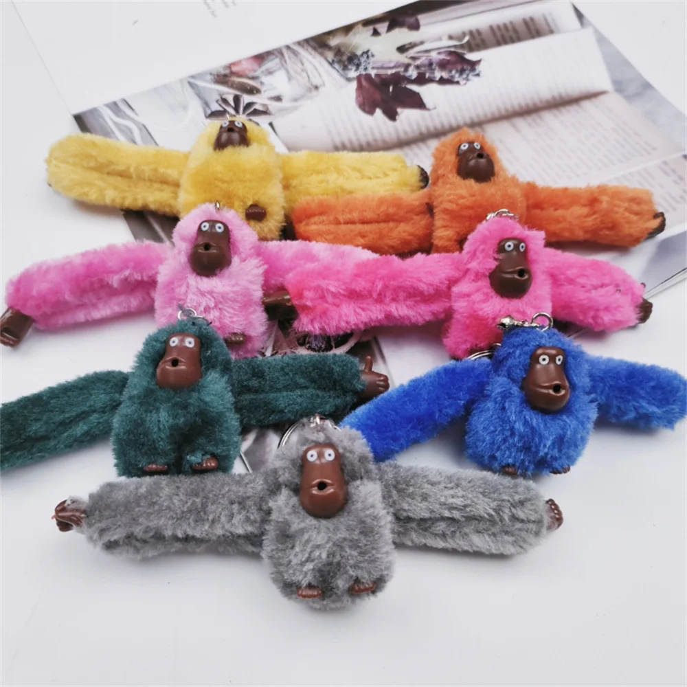 Funny Plush Monkey Keychain Gorilla Long Arm Animal Backpack Pendant Handbag Key Ring Decoration Adult Birthday Gifts Kids Toys