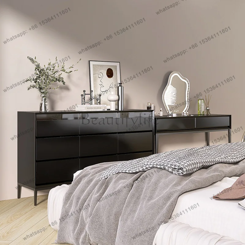 Italian minimalist paint nine chest cabinet Nordic modern living room bedroom damping drawer storage