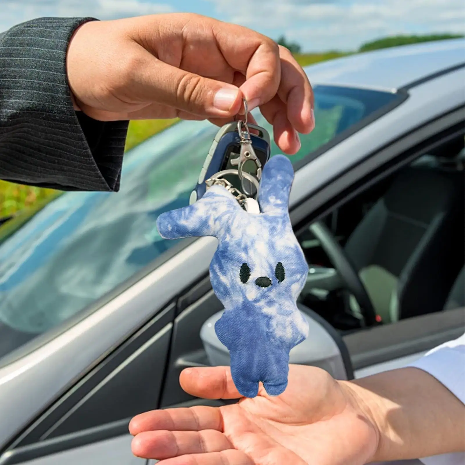Breloczek Pluszowy Dinozaur Tie-Dye Śliczny Pluszowy Brelok Damski Dodatek do Torebki na Halloween Walentynki Codzienna Kolekcja Boże Narodzenie Samochód