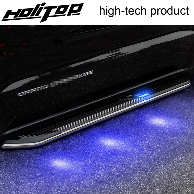 TOP side step pedal bar running boards for Jeep Grand Cherokee 2011-2021,fashion design,come with LED light,focus on quality