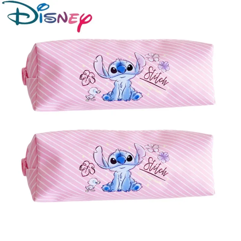 Estuche de lápices de Anime de Stitch de Disney, bolsa de bolígrafo con estampado de Stitch, bolsa de almacenamiento para estudiantes, papelería para niños, juguete para niñas, regalo de vacaciones