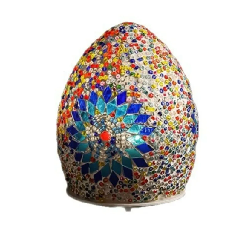 Factory Direct 2026   Boho Rotatable Mosaic Egg Bedroom Night Light