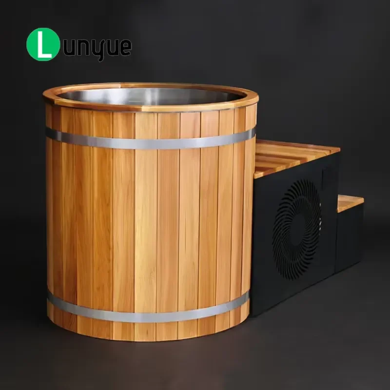 Wooden Ice Bath Tub with Cooling System Cold Plunge Pool for Commercial Gym Outdoor Sports Recovery Durable Wood Material