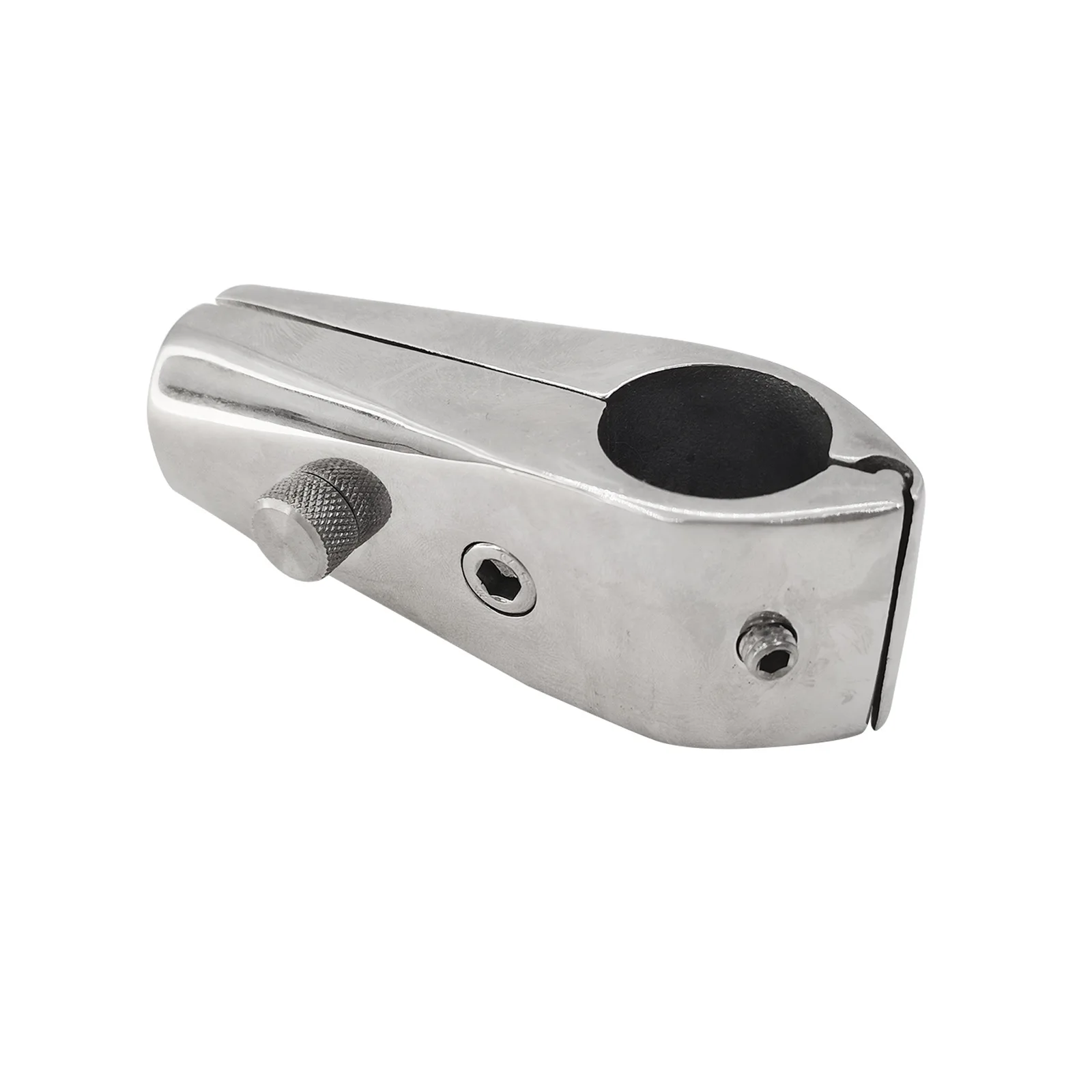 Boat 316 Stainless Steel Bimini Top Hinge Rail Mount Pipe Clamp Quick Release for 25mm Tube Flag Pole Sleeve