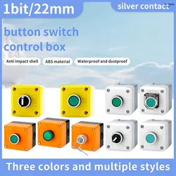 1Pcs 22mm 1 bit Control Station Box Set,Push Button Switches,2-Position Rotary Switch & Emergency Stop Button(optional)