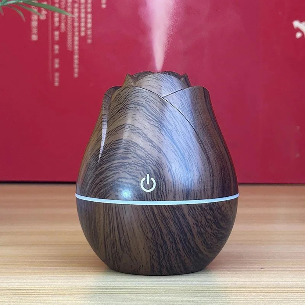 130ML Wooden Ultrasonic Essential Oil Aromatherapy Diffuser Intelligent Touch Switch Automatic Shut-Off Without Water