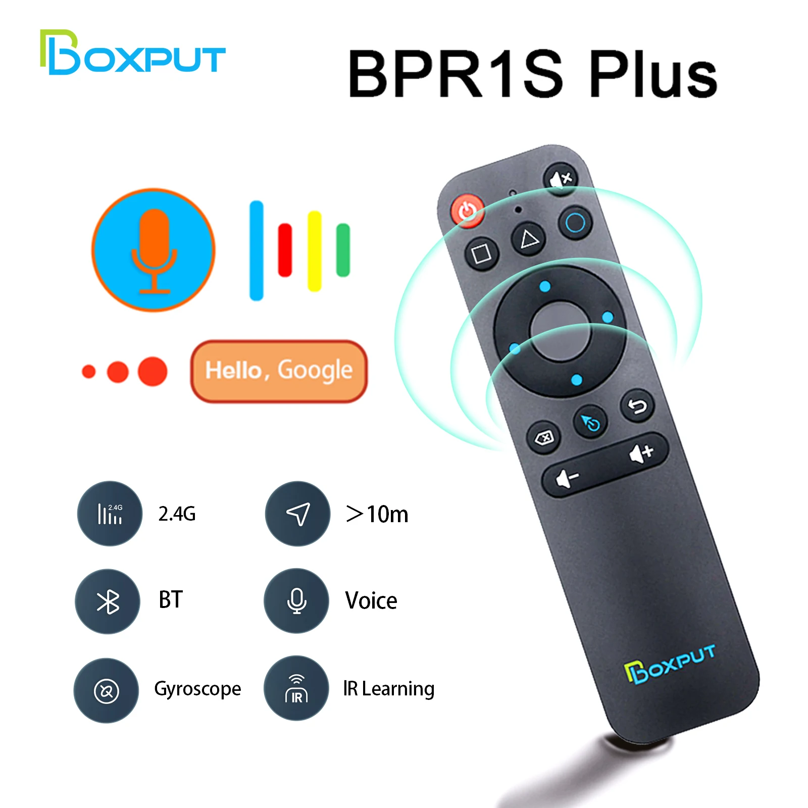 BTS BPR1S plus Voice Control Remote with Gyroscope 2.4G Airmouse for Smart TV Box And PC Bluetooth 5.0 Smart TV Remote Control