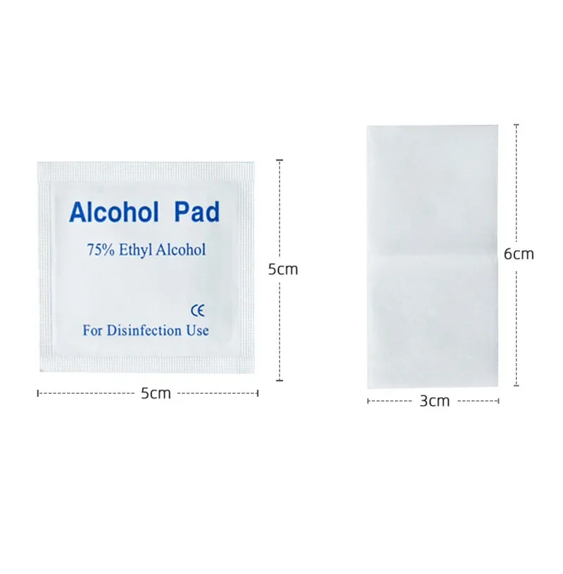 100pcs Swap Prep Pad Wet Wipe Alcohol Wipe for Antiseptic Clean Skin Care Jewelry Cell Phone Clean