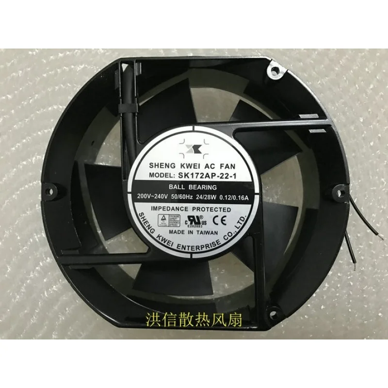 

S+ SHENG KWEI SK172AP-22-1 200-240V 0.12/0.16A 17251 Cooling Fan
