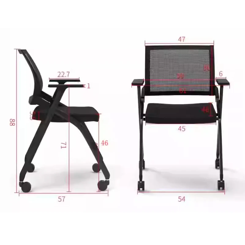 Computer Chair Home Folding Mesh Office Chairs Conference Movable Gaming Chair Portable Comfortable Backrest Chair With Wheels