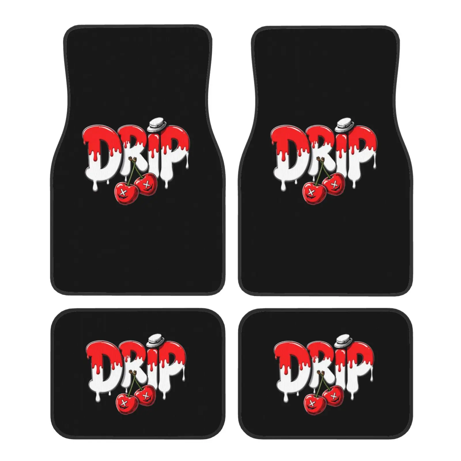 Interesting of Fruits Cherries Car Floor Mats Waterproof Car Carpet Mat Set of 4pcs with Anti-Slip Backing Fit for SUV Trucks