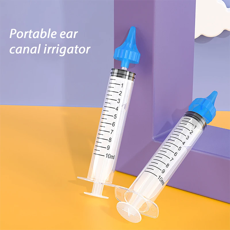 

10ML 1/2PCS Ear Syringe Ear Wax Remover Syringe Canal Irrigator For Children Adult Universal Ear Wax Flusher Irrigation Syringe