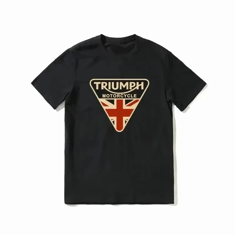 Retro Triumphs Motorcycle Rider Print T-Shirt Men Women Short Sleeve Tee Fashion Brand Cotton Oversized Summer Tshirts Clothing