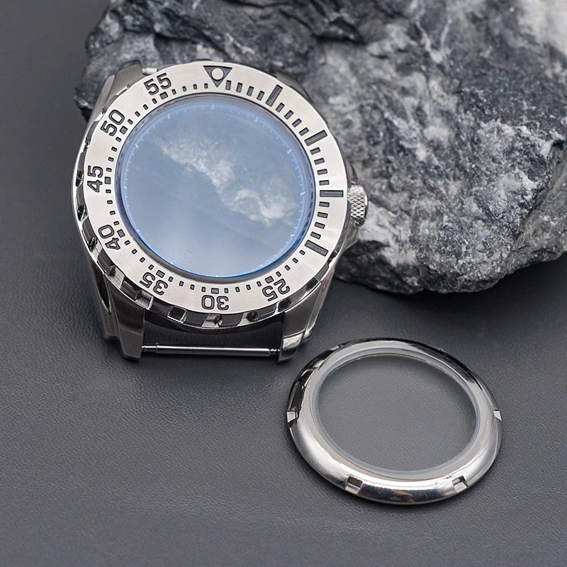 

44MM Stainless Steel Monster Case For NH35 NH36 Movement Sapphire Glass Transparent Case Back High Quality Diving Watch Case