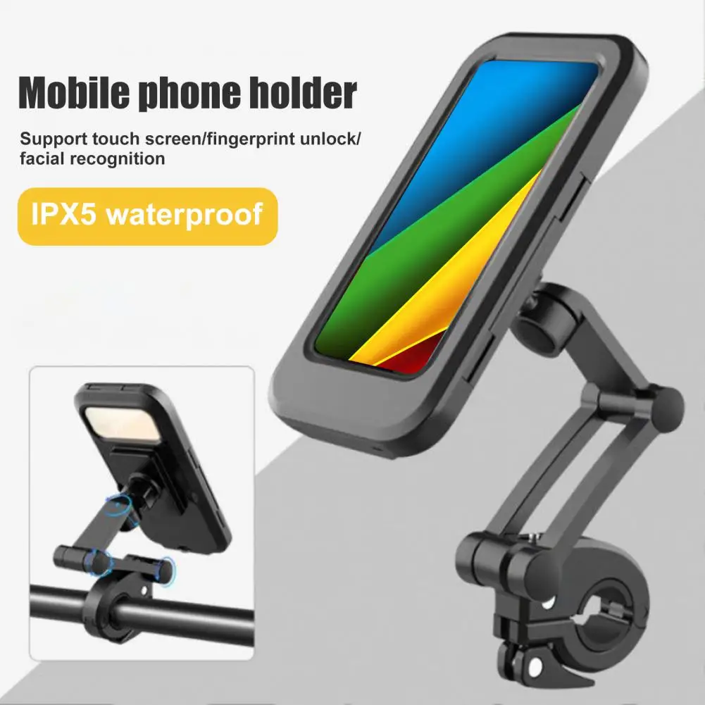 

Bike Phone Holder Waterproof 360 Degree Rotation with Cover Handlebar Riding Navigation Mount Mobile Phone Accessories