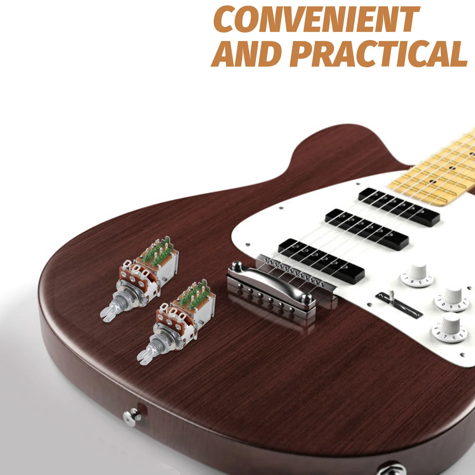 

2Pcs Bass Guitar Electric Audio Potentiometers 500k Precise Volume Control Guitar Parts Accessories Parts for Guitars